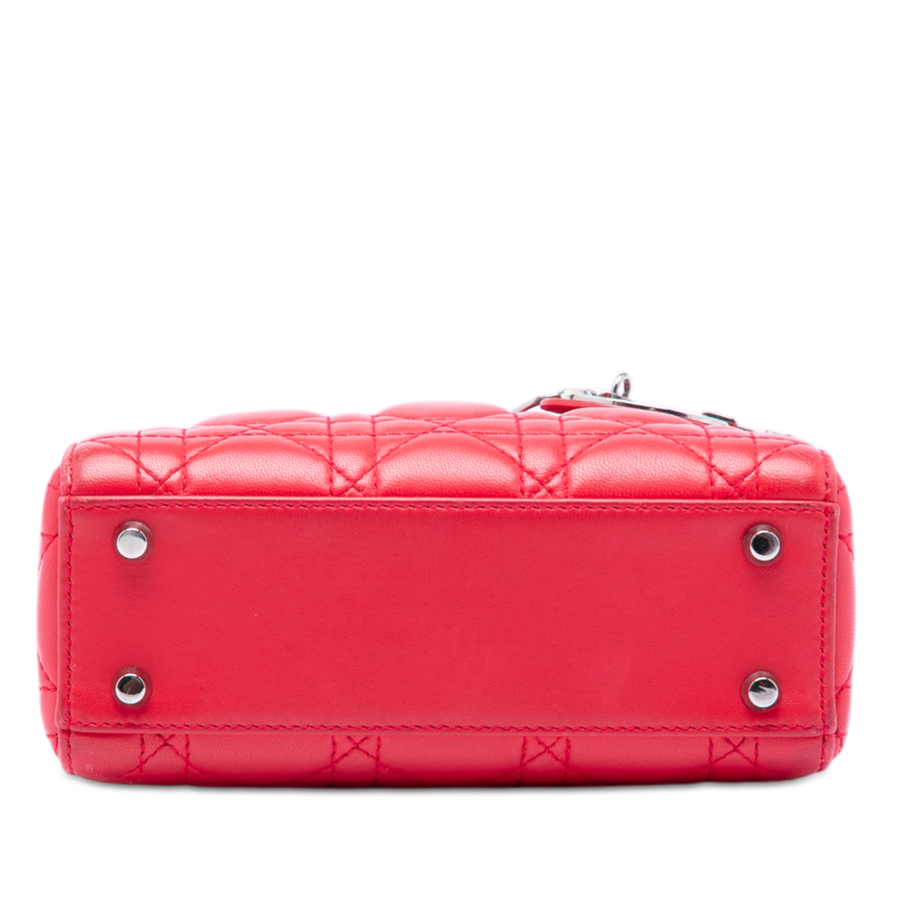 Pre-Loved Dior Mini Lambskin Cannage Lady Dior - Picture 3 of 7